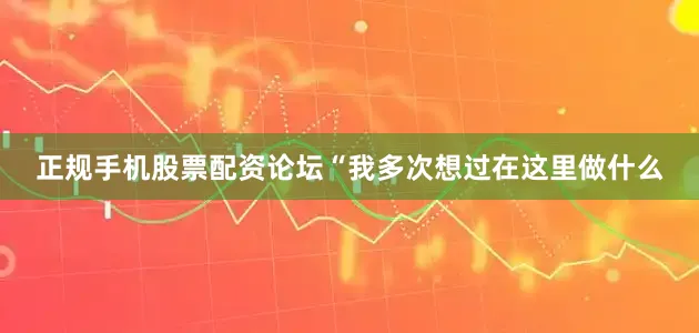 正规手机股票配资论坛“我多次想过在这里做什么