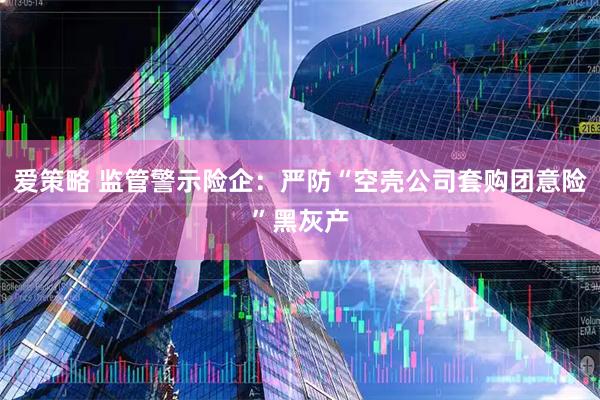 爱策略 监管警示险企：严防“空壳公司套购团意险”黑灰产